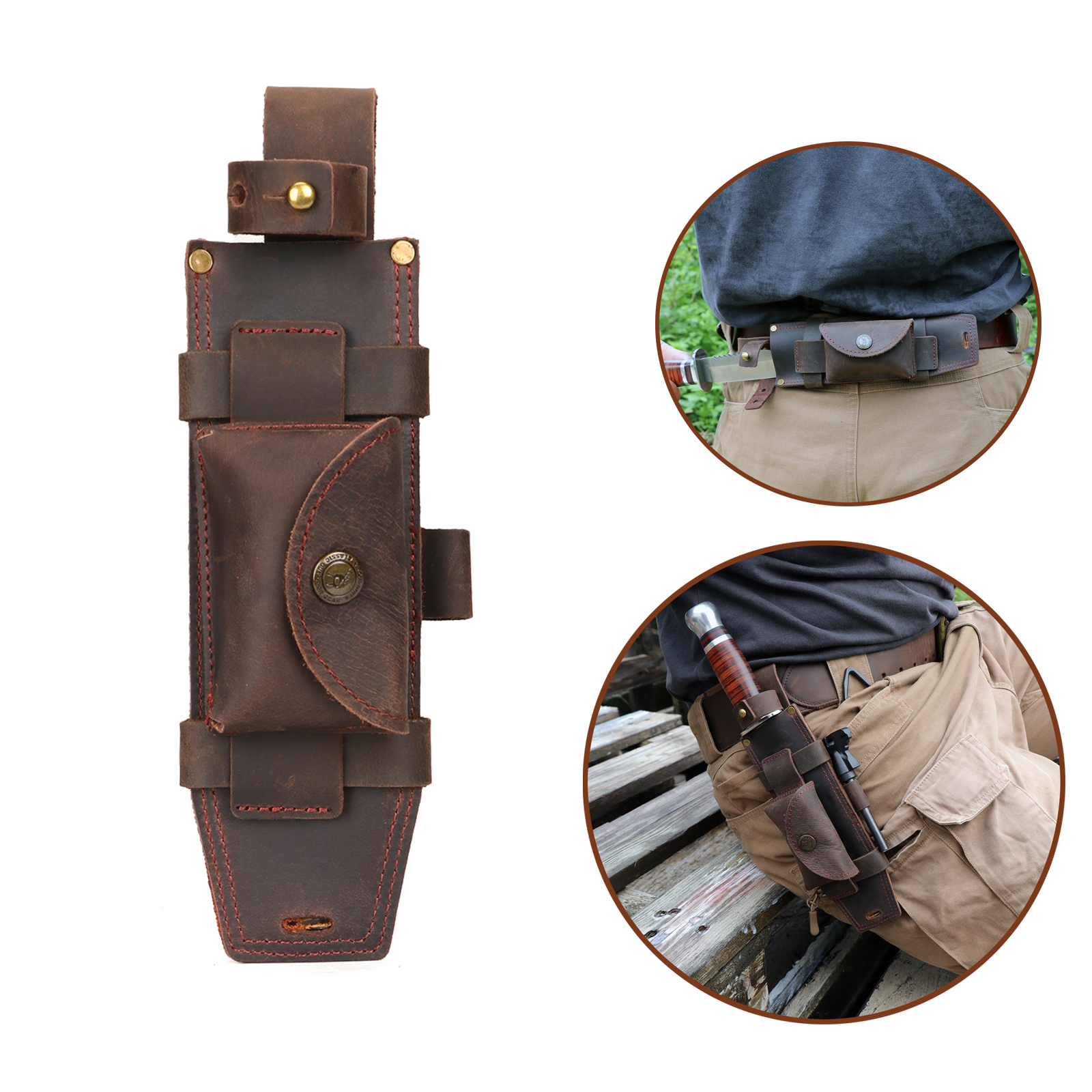 Tourbon Camping Leather thKnif - огляд і ціна Bushcraft Knife Fixed