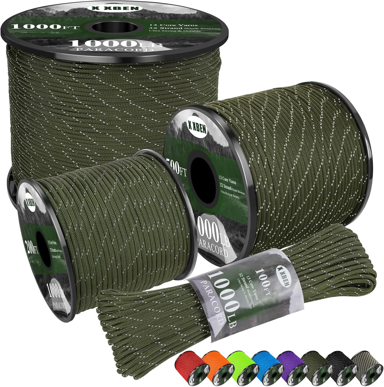 1000lb Reflective Paracord Rop - огляд і ціна Para Cord 1000Ft
