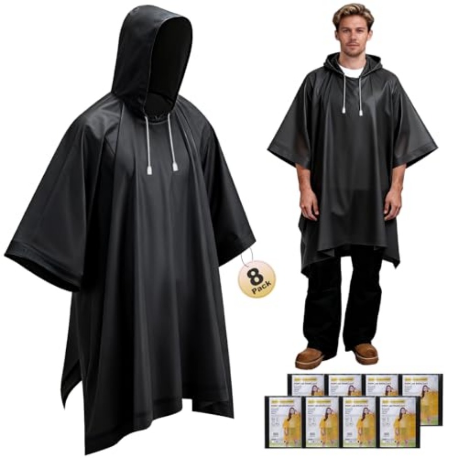 8 Pack Hooded Rain Ponchos for - огляд і ціна Emergency Poncho Rain
