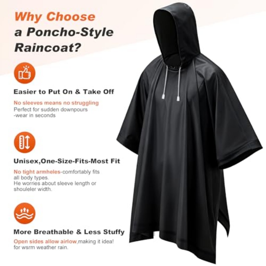 8 Pack Hooded Rain Ponchos for - огляд і ціна Emergency Poncho Rain