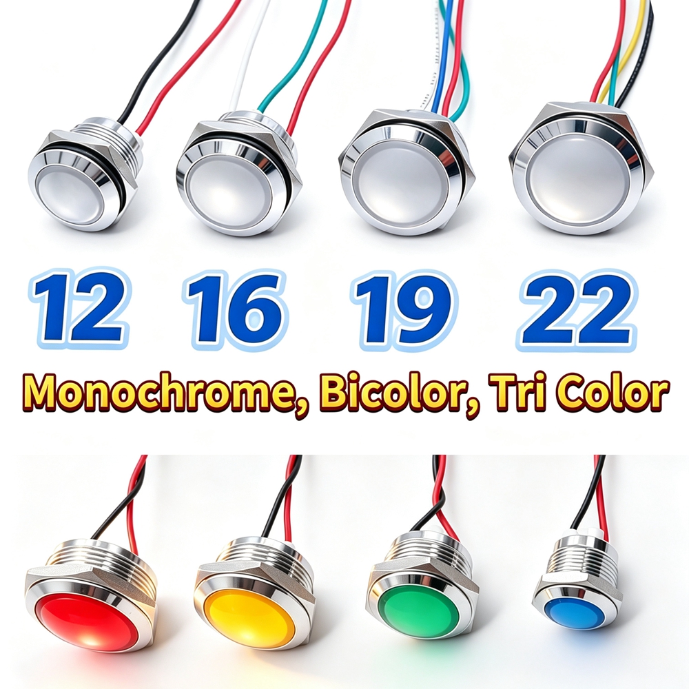 12mm 16mm 19mm 22mm Metal LED  - огляд і ціна Signal Panel Orange