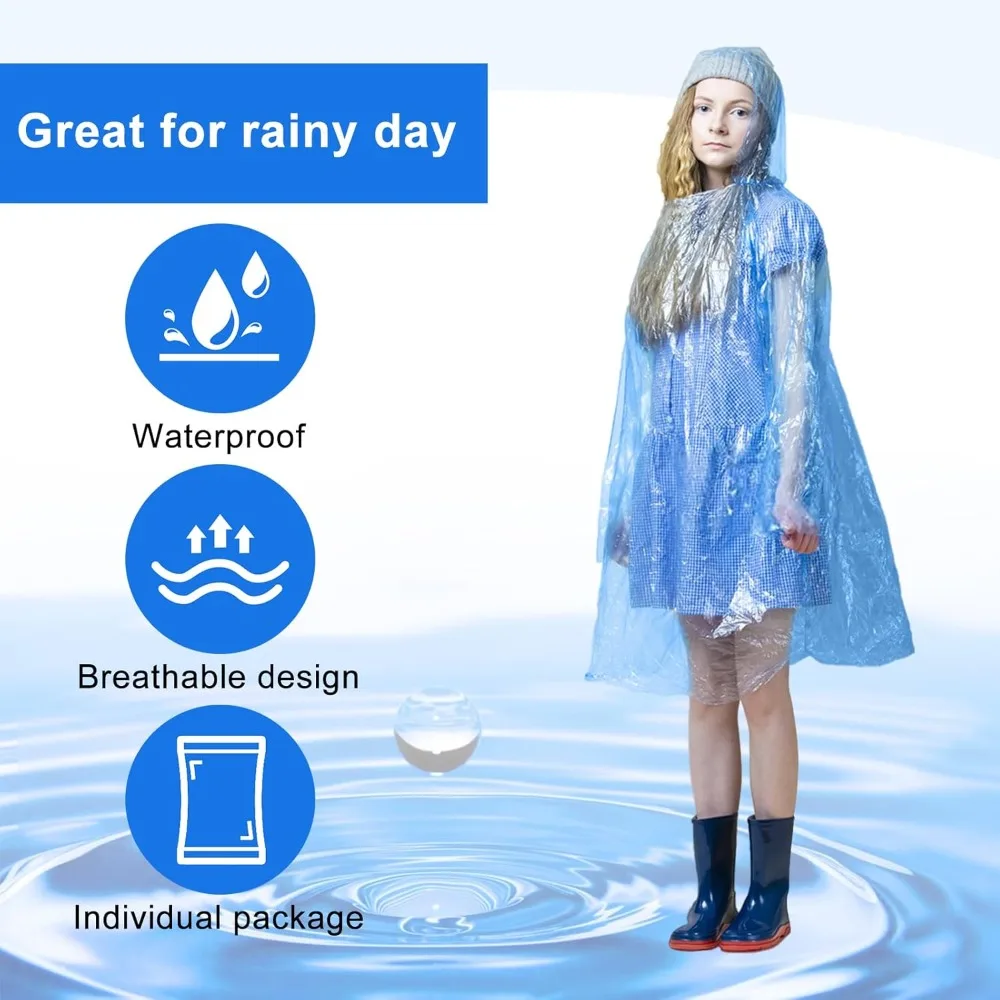 twoworld 30 Pcs Disposable Rai - огляд і ціна Emergency Poncho Rain
