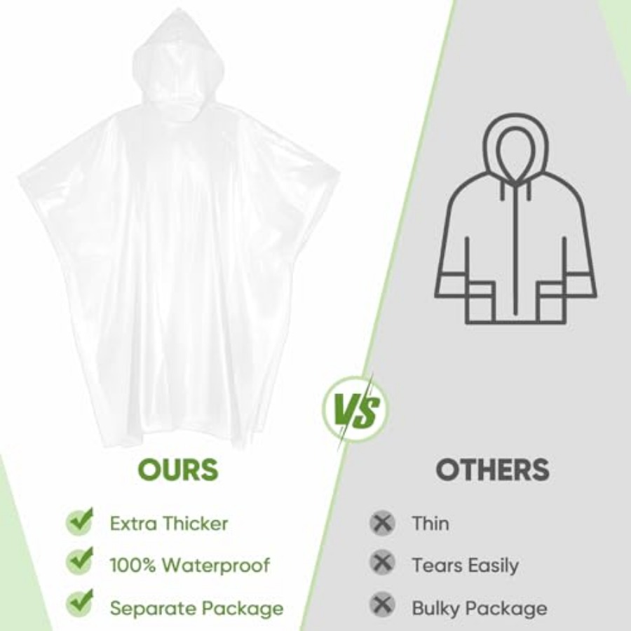 APEXUP Disposable Rain Ponchos - огляд і ціна Emergency Poncho Rain