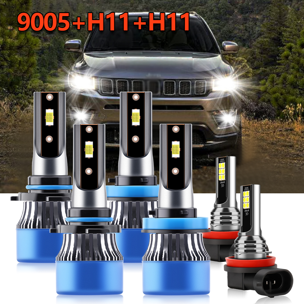 6x Combo LED Headlight 9005 H1 - огляд і ціна Compass Lensatic