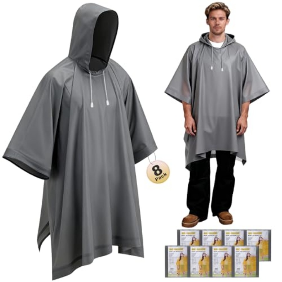 8 Pack Hooded Rain Ponchos for - огляд і ціна Emergency Poncho Rain