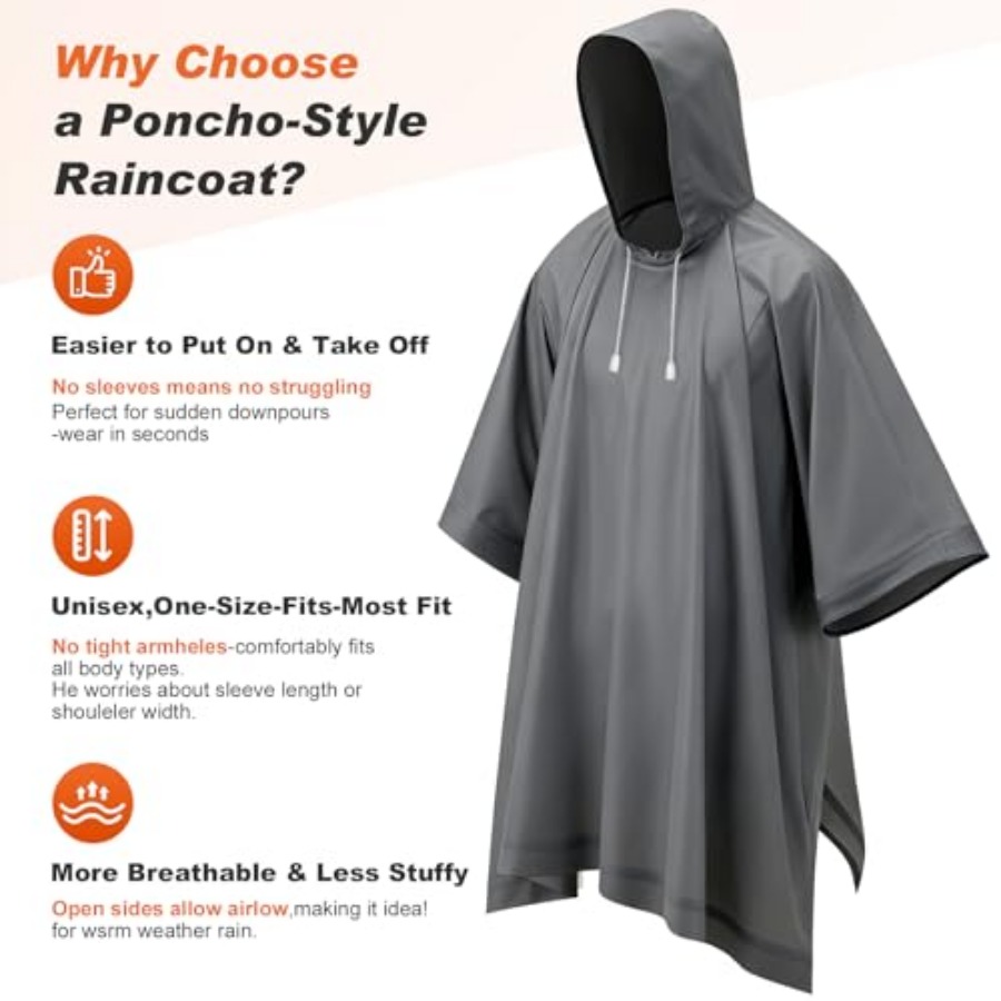 8 Pack Hooded Rain Ponchos for - огляд і ціна Emergency Poncho Rain