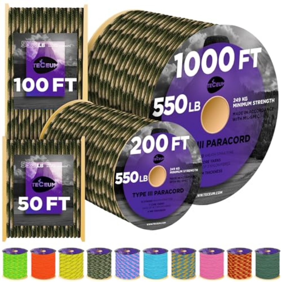 Reflective Paracord Rope 1000  - огляд і ціна Para Cord 1000Ft