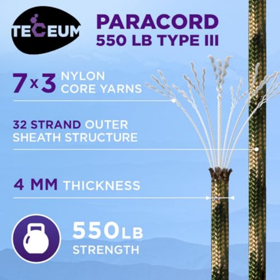 Reflective Paracord Rope 1000  - огляд і ціна Para Cord 1000Ft
