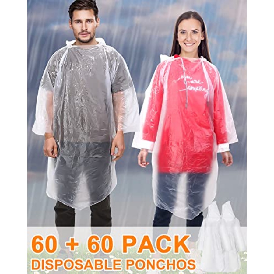 120 Pack Disposable Rain Ponch - огляд і ціна Emergency Poncho Rain