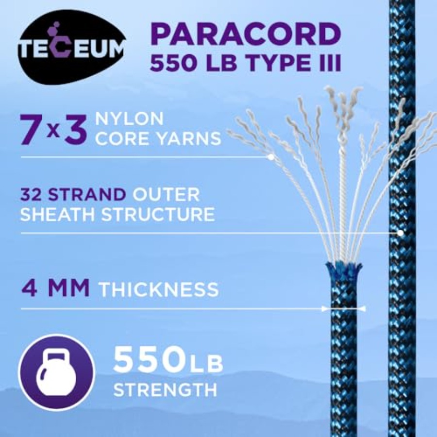 Reflective Paracord Rope 1000  - огляд і ціна Para Cord 1000Ft