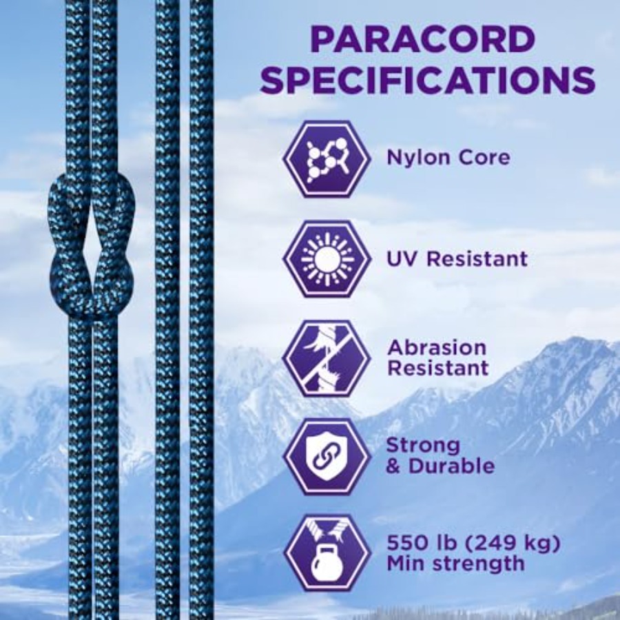 Reflective Paracord Rope 1000  - огляд і ціна Para Cord 1000Ft