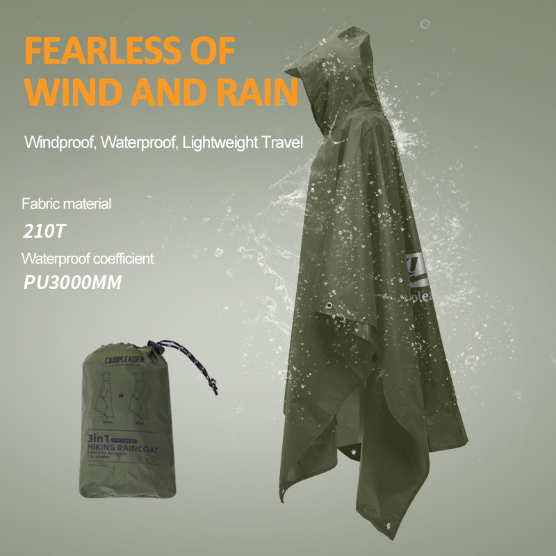 3 In 1 Outdoor Raincoat Hooded - огляд і ціна Emergency Poncho Rain