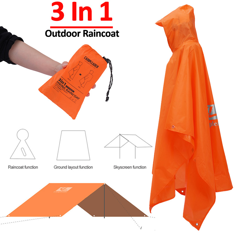 3 In 1 Outdoor Raincoat Hooded - огляд і ціна Emergency Poncho Rain