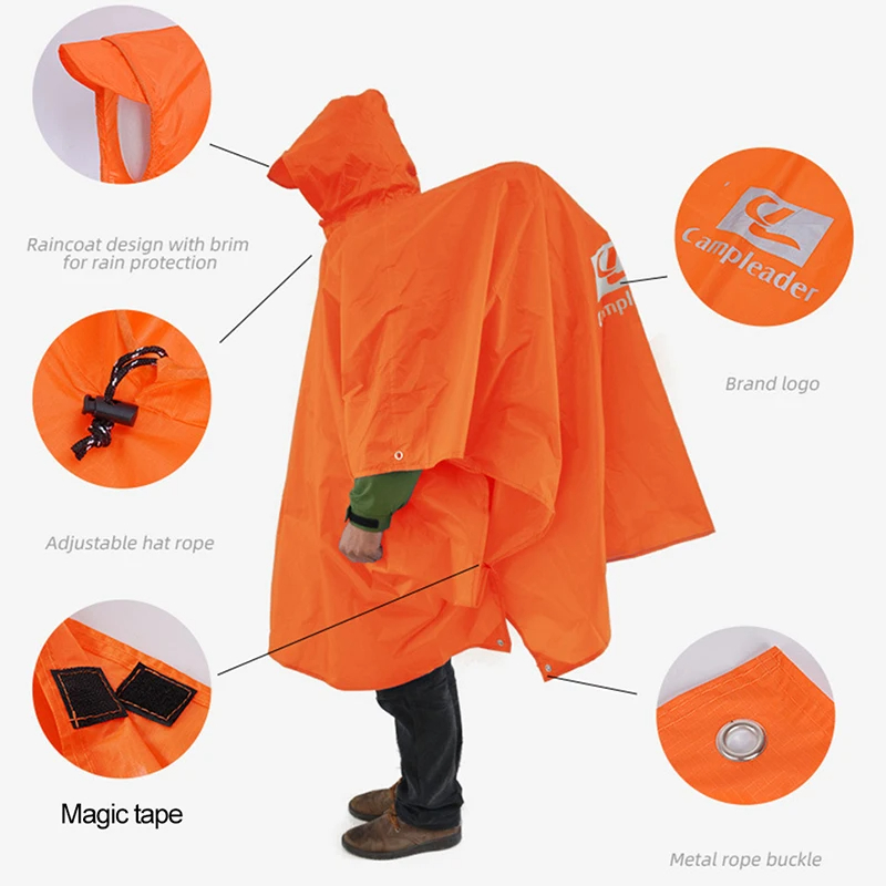 3 In 1 Outdoor Raincoat Hooded - огляд і ціна Emergency Poncho Rain
