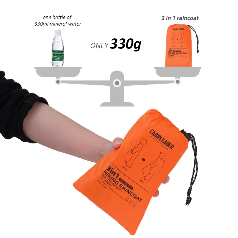 3 In 1 Outdoor Raincoat Hooded - огляд і ціна Emergency Poncho Rain