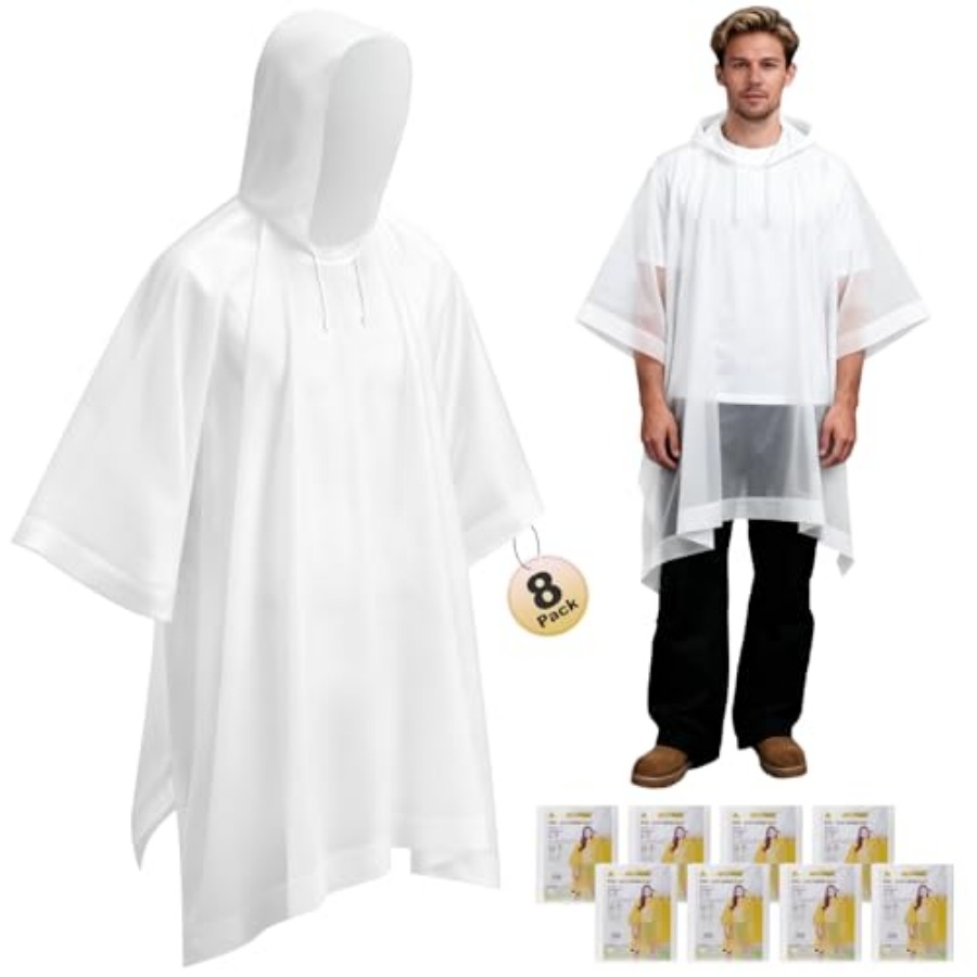 8 Pack Hooded Rain Ponchos for - огляд і ціна Emergency Poncho Rain