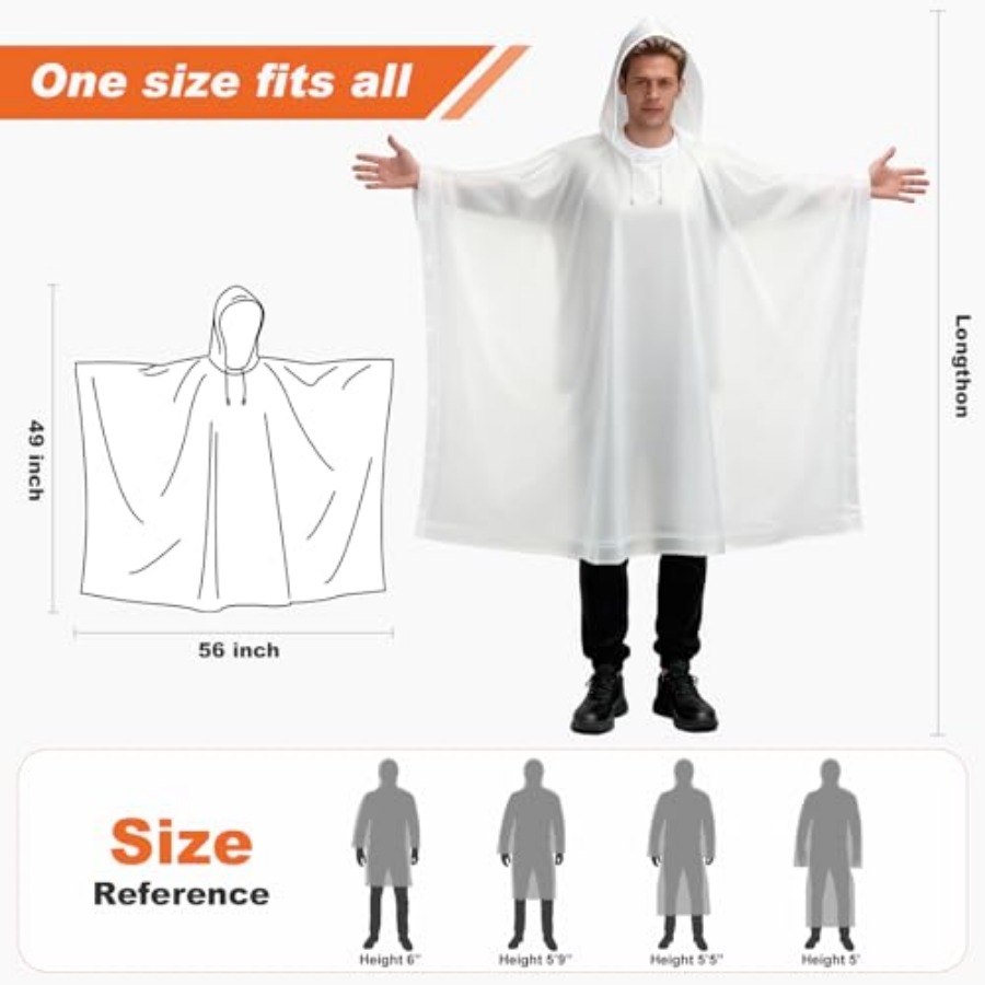 8 Pack Hooded Rain Ponchos for - огляд і ціна Emergency Poncho Rain