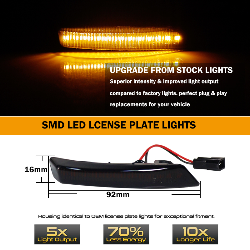 2x Dynamic Side Mirror Lamp Fo - огляд і ціна Signal Panel Orange