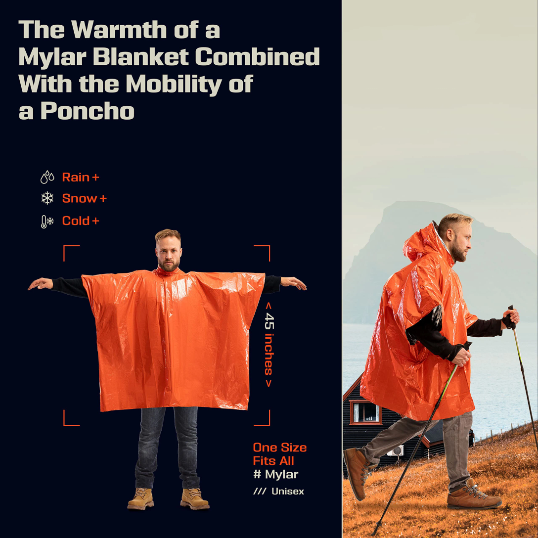 Emergency Rain Poncho with Hoo - огляд і ціна Emergency Mylar Tent